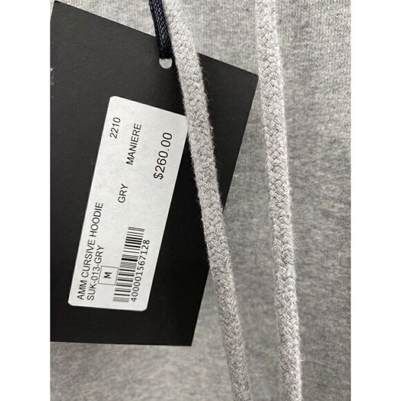 A Ma Maniere Cursive Hoodie Gray Embroidered Cotton Pullover Jordan NWT Sz Small - Picture 6 of 8